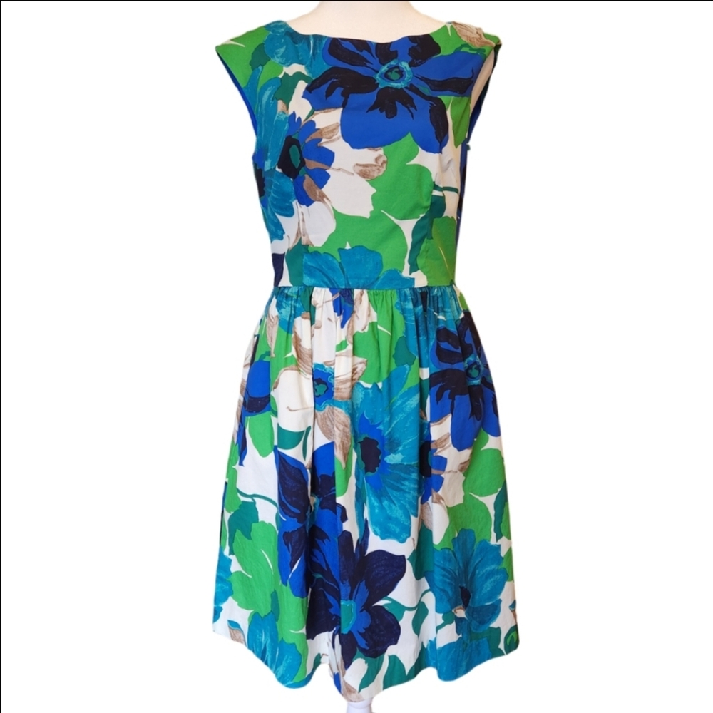 ELIZA J A-LINE FLORAL SLEEVELESS DRESS WITH POCKETS SIZE 4
